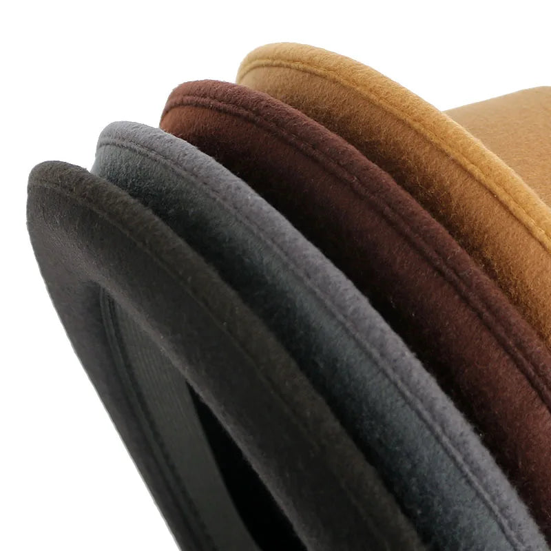 Sombrero Fedora Clásico para Hombre, Moda Otoño 2025, Invierno Sólido, Manga Corta, Fedora, Sombreros Jazz, Gorra de Fieltro Negra para Mujer/Caballero