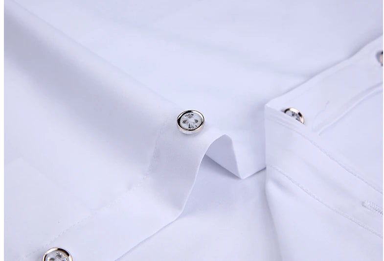Men's Clothing Arrival Men Shirt, Fashion Causal Long Sleeved Male Dress Social Business Cotton Shirt Soft Weeding White Shirts