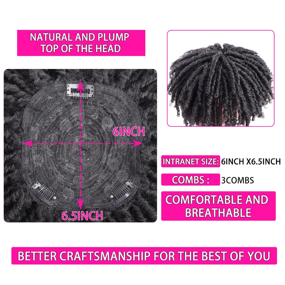 Silike Synthetic Topper Handmade Dread lock Hair Topper Wig 27-613 Ombre Dread locks Soft Short Wig Dreads for Men Women