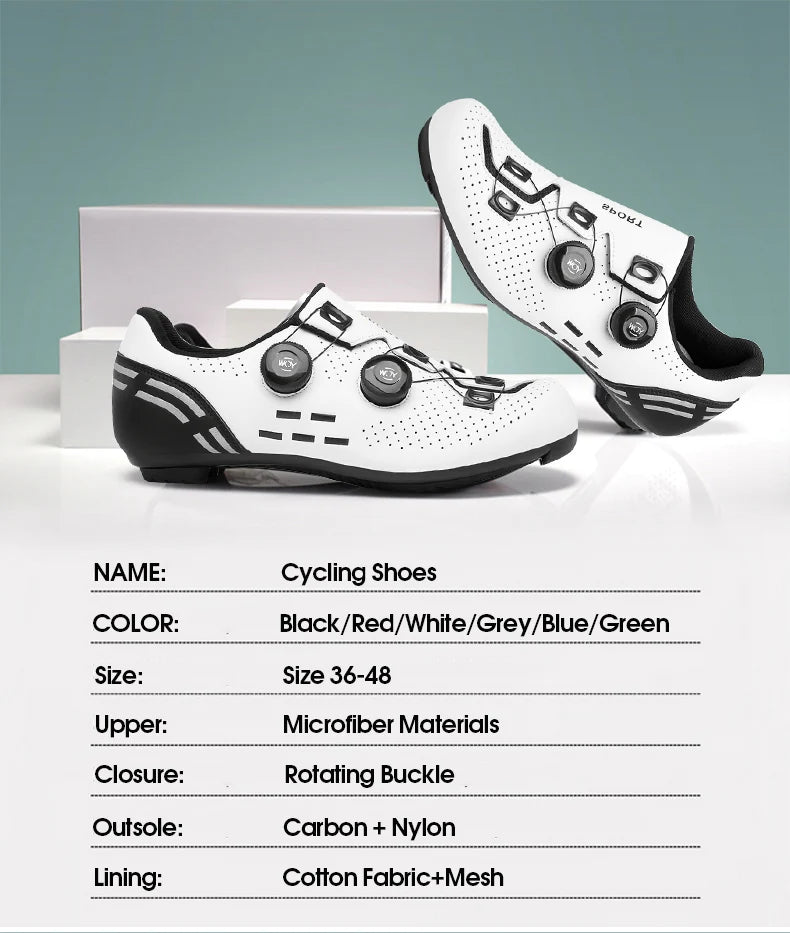 Zapatillas de Ciclismo de Velocidad, Zapatillas de Ciclismo de Carretera para Hombres y Mujeres, Zapatillas de Ciclismo de Ruta, Zapatillas de Ciclismo de Carreras Autoblocantes para Shimano