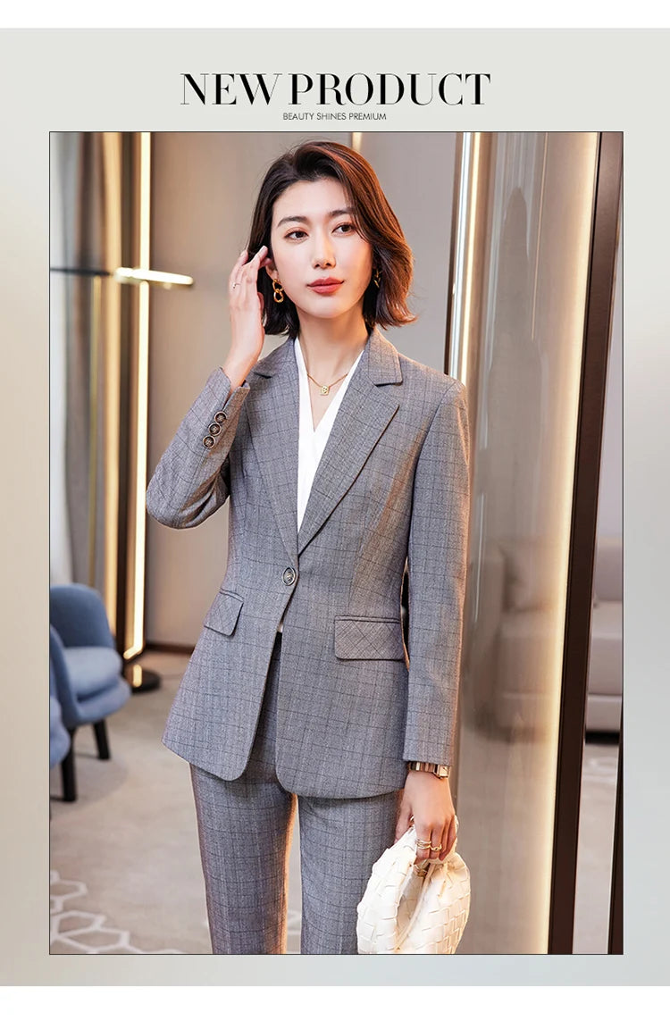 AIyssa - Profesjonell drakt for kvinner, høst- og vinterklær, nye bukser av høy kvalitet, showtid, øker temperamentet