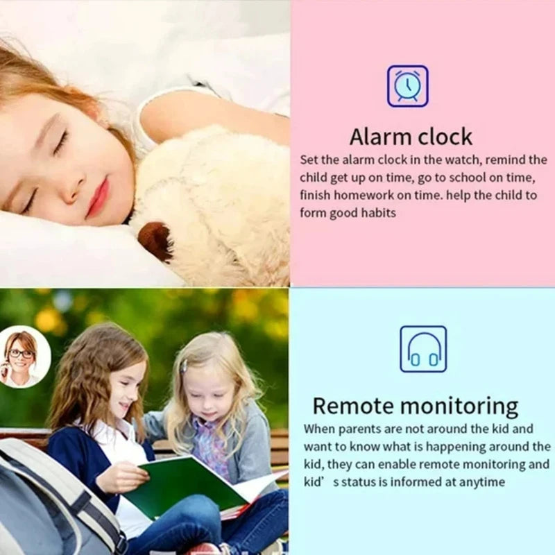 Montre connectée SOS pour enfants, avec carte SIM 4G, étanche IP67, prise de photos à distance, compatible avec Android et iOS, cadeau idéal 2025