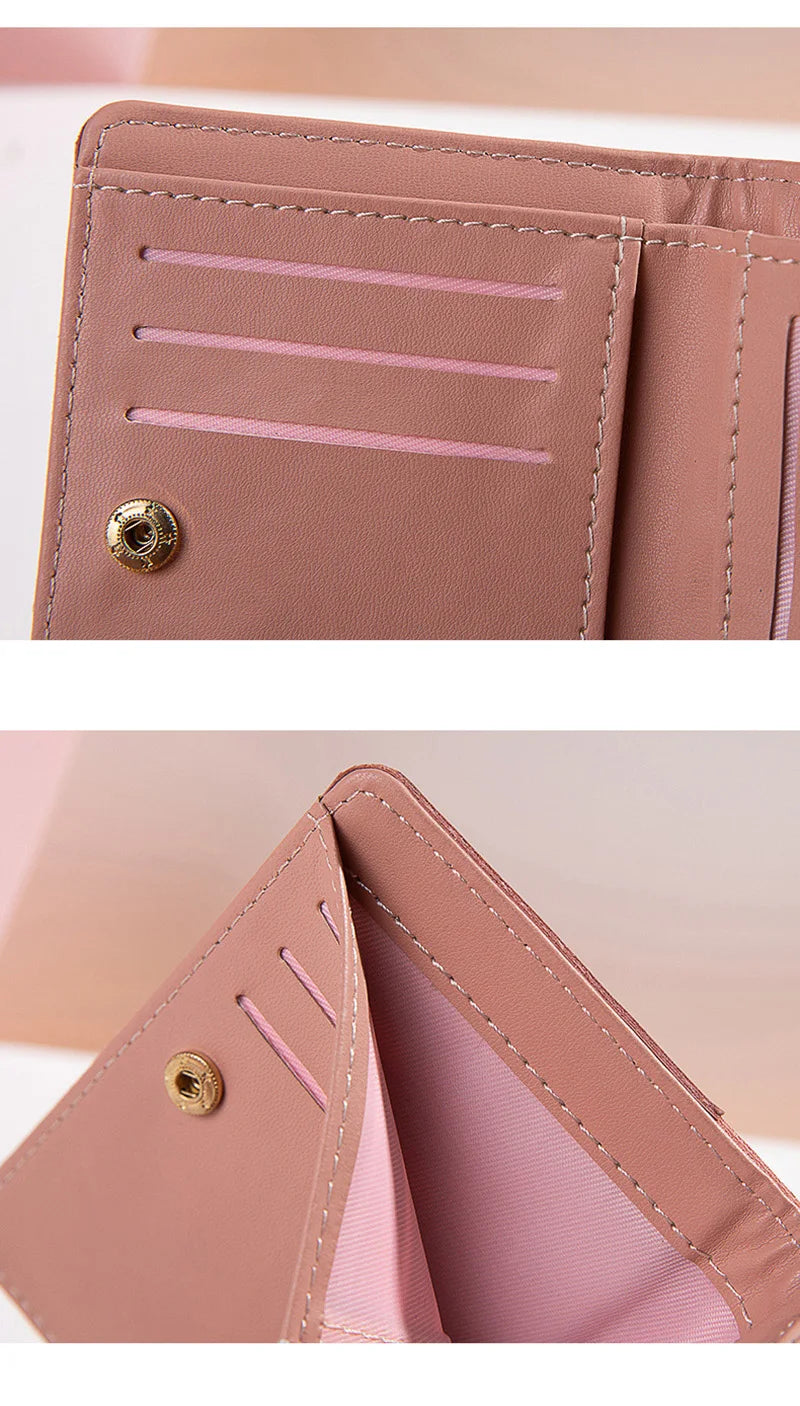 Cartera de mujer de marca de lujo hecha de piel sintética Tarjetero femenino Monederos portátiles para mujer Pequeños monederos con cremallera Regalo para niña