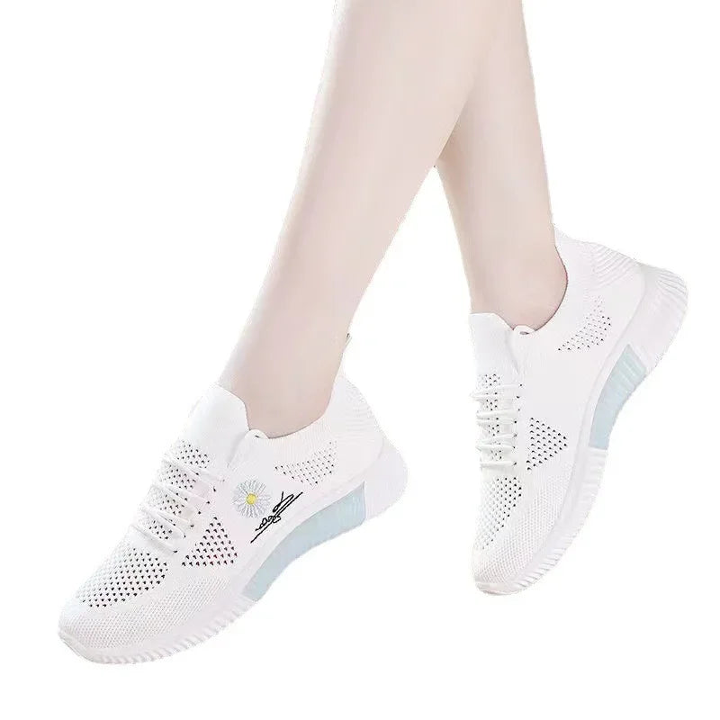Tenis femenino de verano, zapatillas vulcanizadas para mujer, gran oferta, malla transpirable, versátiles, huecas, transpirables, para gimnasio, deportivas, informales