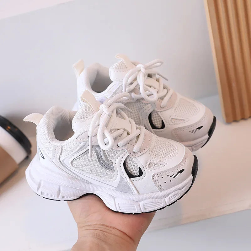 Kids Casual Running Shoes with Thick Soles Boys Girls Fashion Versatile Sports Shoes New Children Mesh Breathable Sneakers