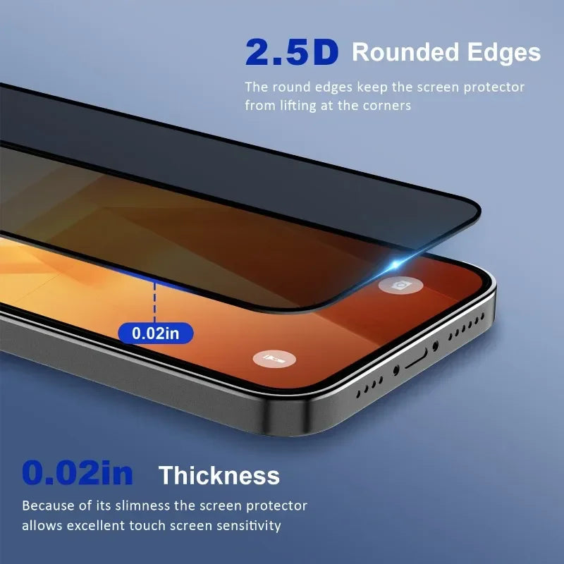 Lot de 5 films de protection d'écran de confidentialité pour iPhone 16, 11, 12, 13, 14 Pro Max, Mini, 8K, anti-espion, pour iPhone 15, PRO, XR, X, XS MAX