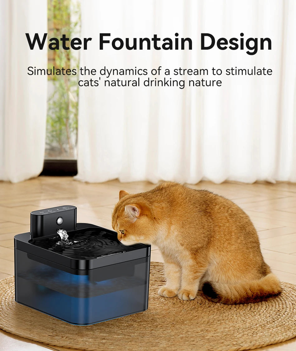 ROJECO Fuente de Agua Automática Inalámbrica para Gatos 2600mAh Dispensador de Agua para Mascotas para Perros Gatos Sensor Infrarrojo Bebedero Inteligente para Mascotas