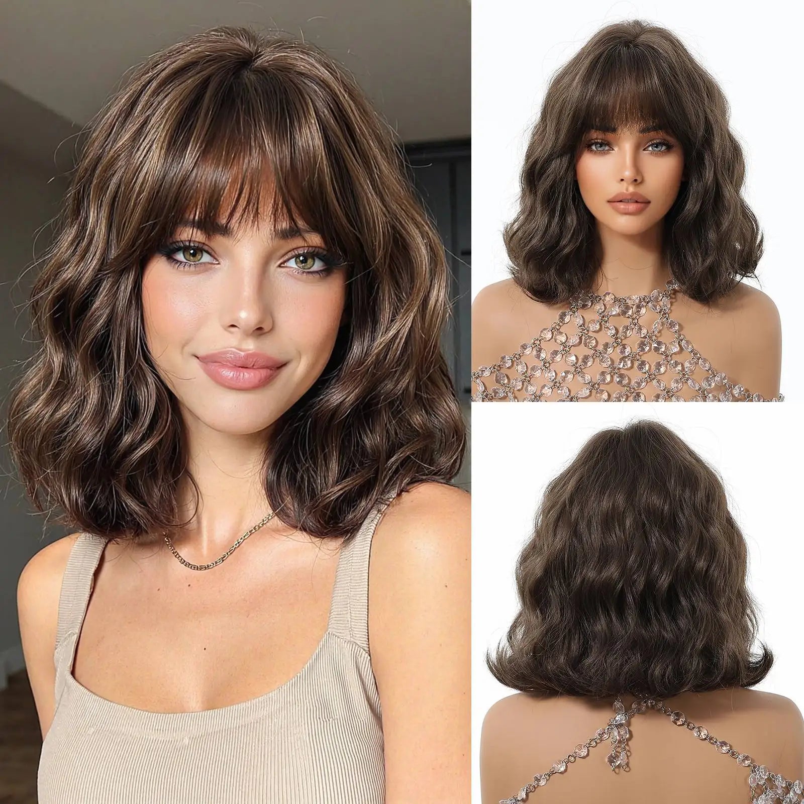 Peluca Bob Capeada Gris