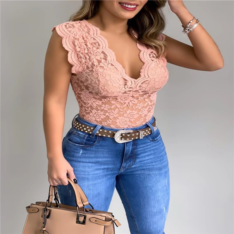 Tops para mujer, verano, sexy, cárdigan de encaje de ganchillo, color sólido informal, top de encaje calado de moda para mujer