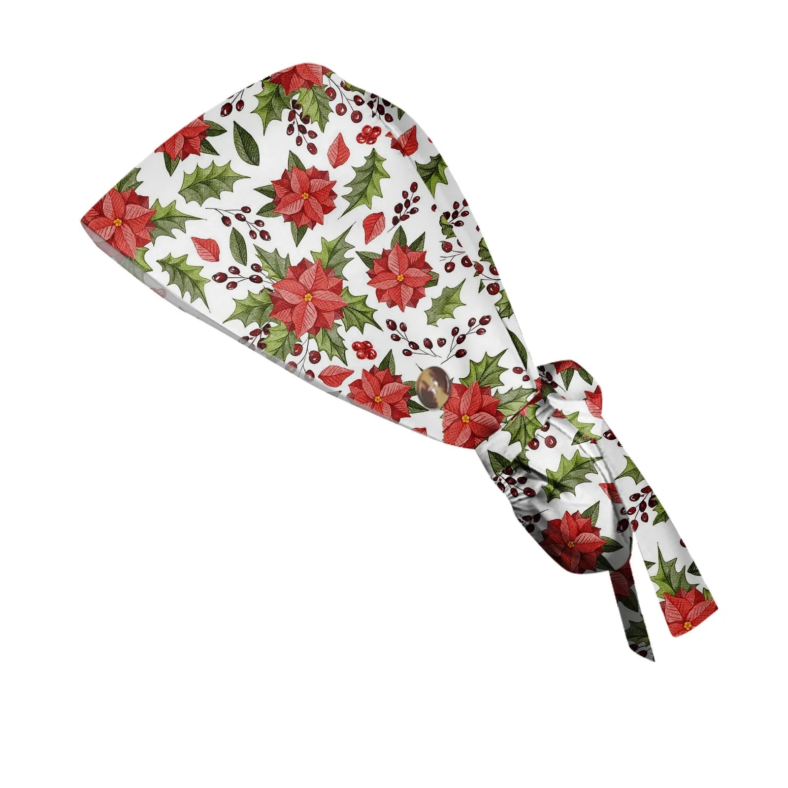 Gorro de Trabajo de Pelo Largo con Estampado Navideño a la Moda, Gorro de Trabajo Ajustable, Gorro de Enfermería para Salón de Belleza, Gorro Quirúrgico Femenino, Gorros de Enfermera