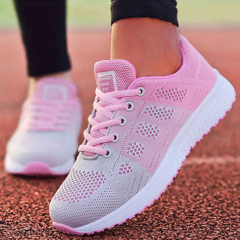 Damesneakers Vår- og sommersko for kvinner Sportssko Uformelle sneakers Mote Zapatillas De Mujer Myke vulkansko for kvinner
