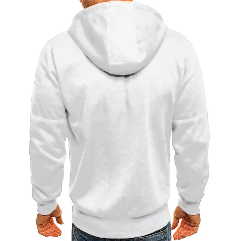 Herregensere Gensere Vår Høst Avslappet Ensfarget Hettegenser med glidelås Treningsdress Langermet Hettegenser M-4XL Hettejakke Herre