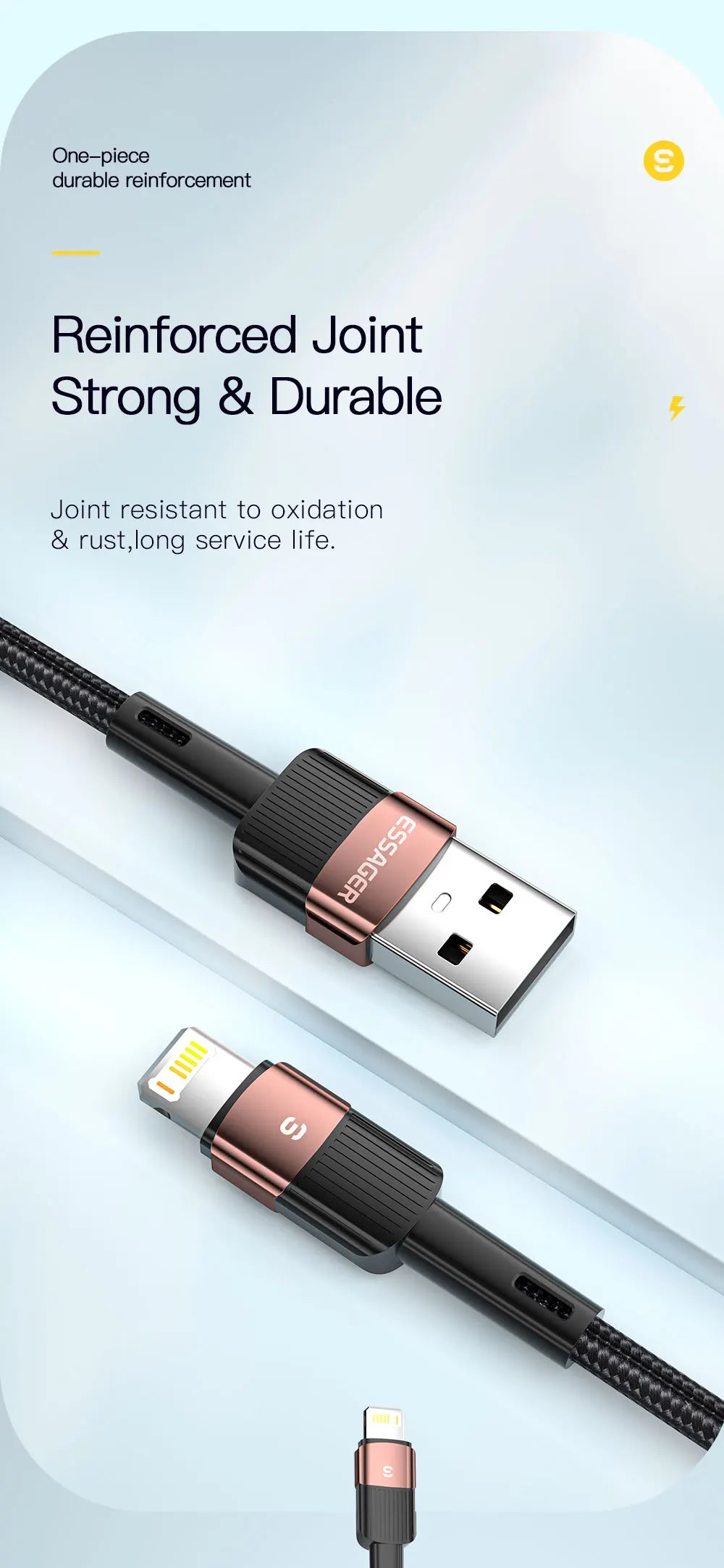 Cable USB Essager de carga rápida para iPhone 11 12 13 Pro Max Mini Xs Xr X SE 8 7 6 Plus 6s 5 5s, cable de 2.4A para cargador de iPhone