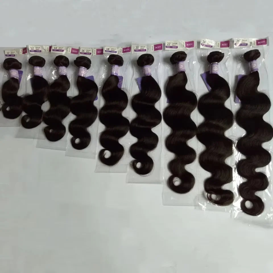 Short Body Wave Bundles Human Hair 8-20 Inch Unprocessed Brazilian Virgin Hair 2/3/4 Packs to Make a Bob Wig Natural Color