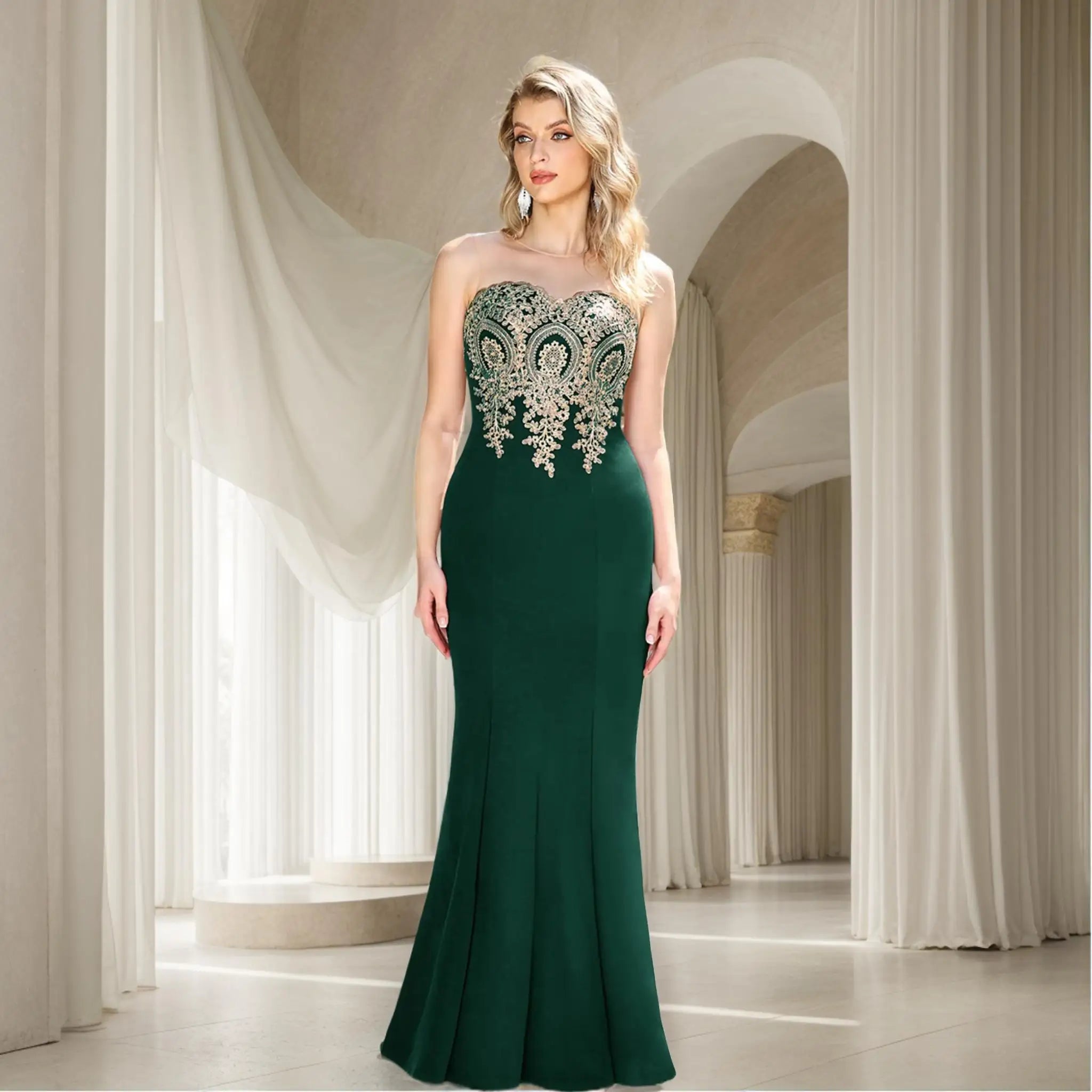 Burgundy Mermaid Evening Dress – Elegant, Sequined & Perfect for Prom or Formal Events
