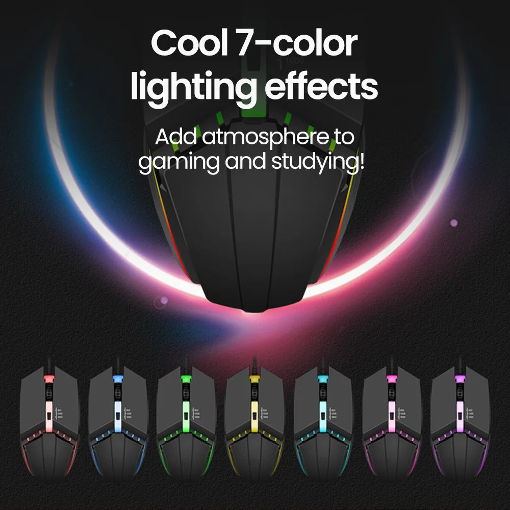 Mouse de gaming con cable Elough RGB – Silencioso, preciso y diseñado para el rendimiento