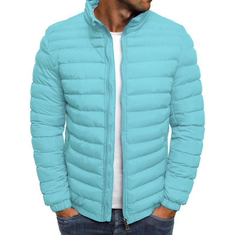  Chaqueta de algodón para hombre, cálida, informal, de invierno, gruesa, con cuello levantado, cortavientos, acolchada de algodón, para hombre, prendas de abrigo, M-3XL