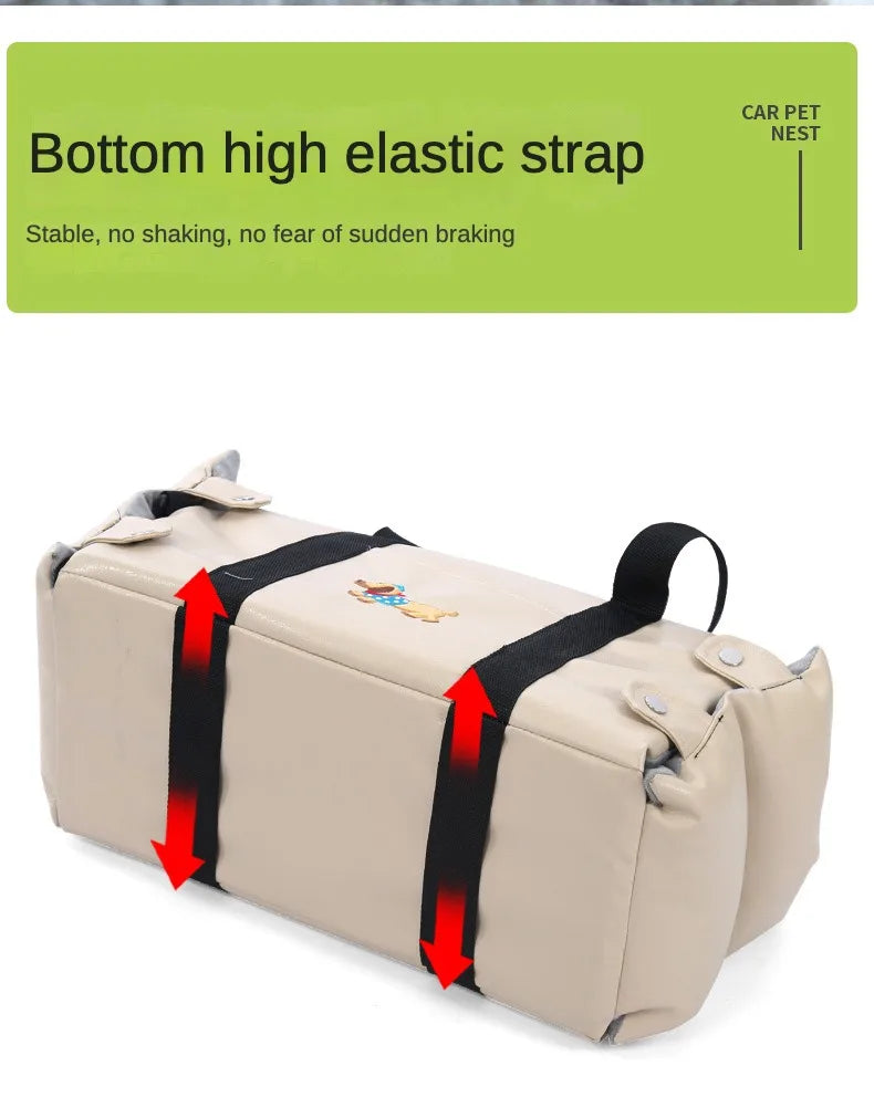 Valpebilsete reise sentralstyrt PU-skinn kjæledyrtransport for små hunder chihuahuakatter biltransport hundetilbehør