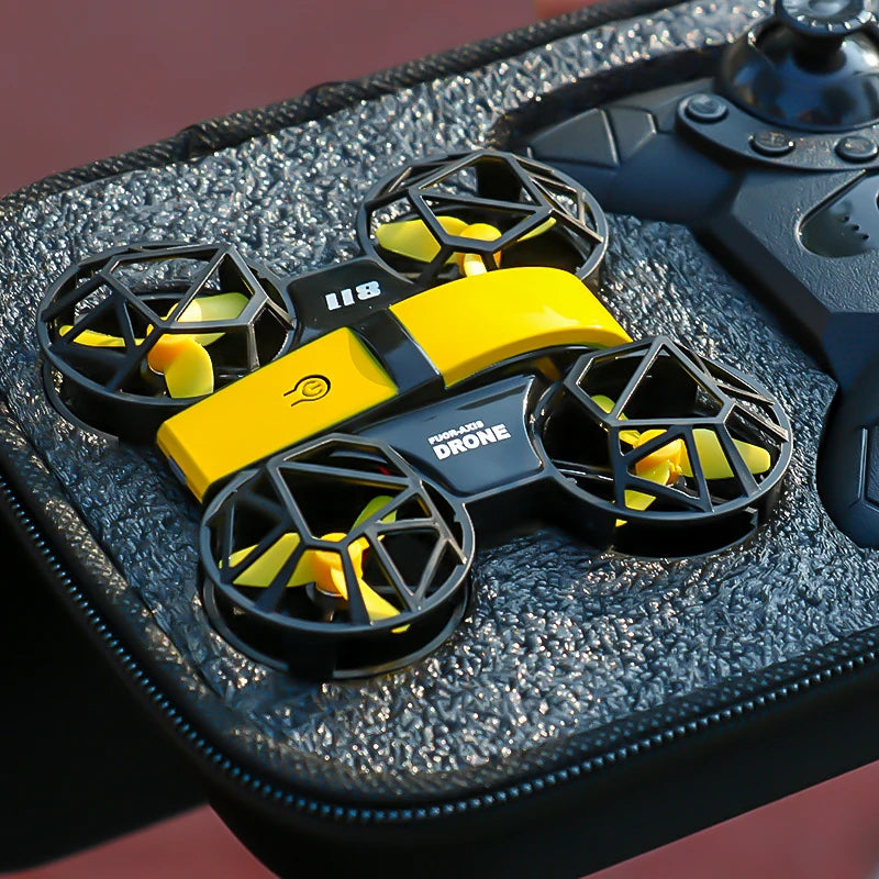 Dowellin D12 Drone Mini Aeronave de Control Remoto Nuevo Juguete para Niños Cámara Dual HD Altura Fija RC Quadcopter Regalos para Principiantes