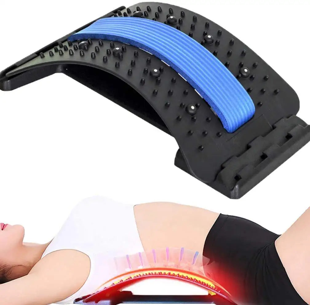 Back Stretcher Multi-Level Adjustable Massager Waist Neck Fitness Lumbar Cervical Spine Cervical Spine Support Massager Lying