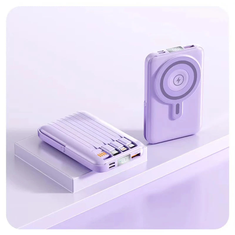 Trådløs magnetisk powerbank 22,5 W superrask lading 10000 mAh egnet for klokker, mobile powerbanker, lett og tynn