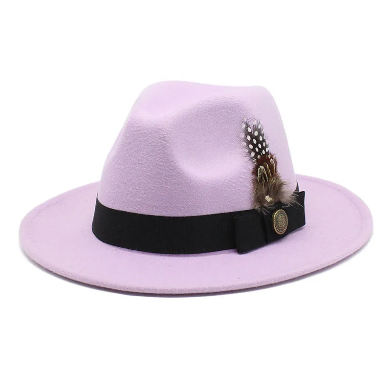 Sombrero Fedora Clásico de Plumas