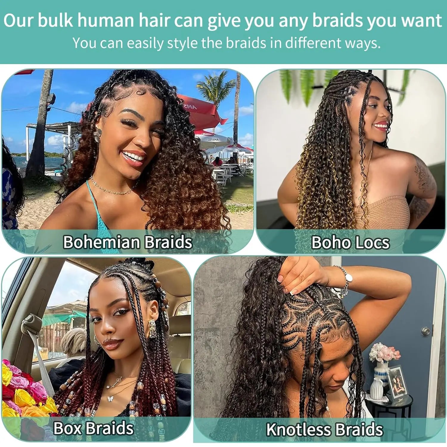 Ombre Honey Blonde Deep Wave Braiding Hair
