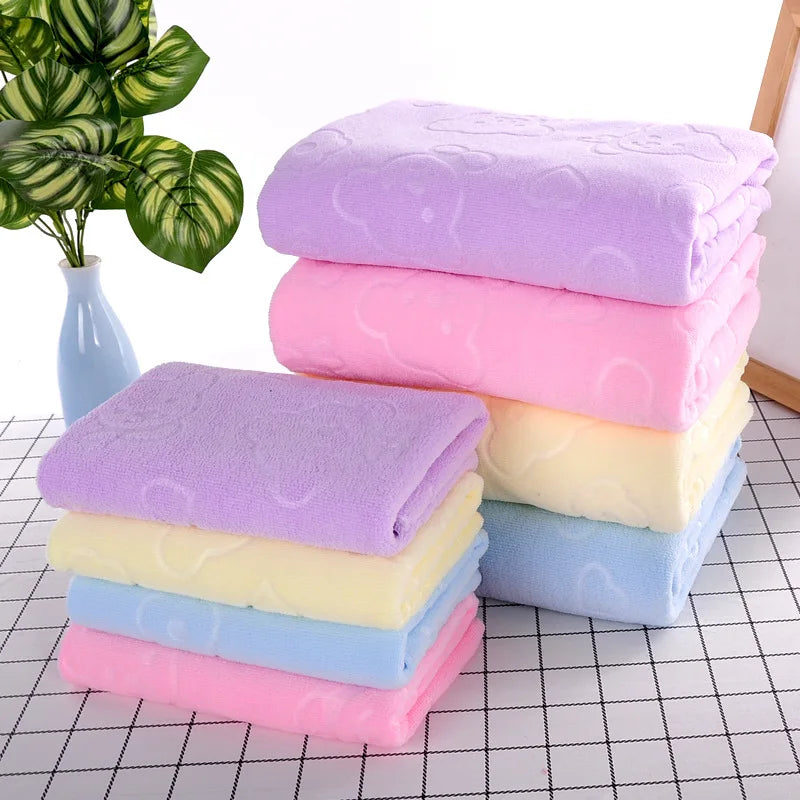 Soft Embossed Bear Towels