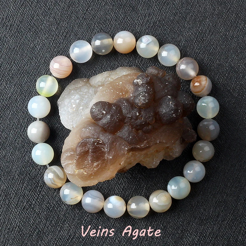 Pulsera de amatista genuina con cristales naturales para mujer, pulsera de amatista hecha de cuentas de piedra natural real, purificante para el cuerpo.
