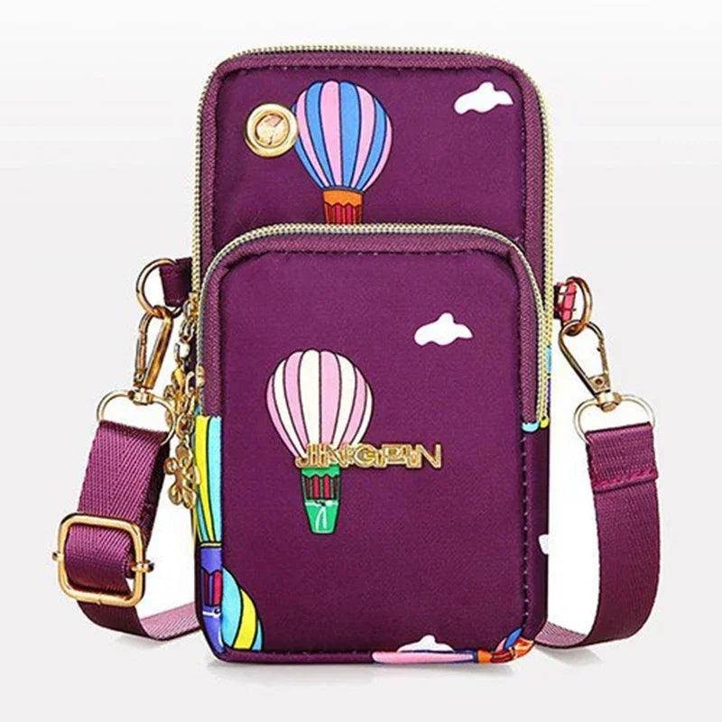 Bolso para teléfono móvil para mujer, bandolera, minibolsos de moda, monedero para mamá, para colgar en el cuello, funda para correr, bolso de hombro, cartera de 3 capas