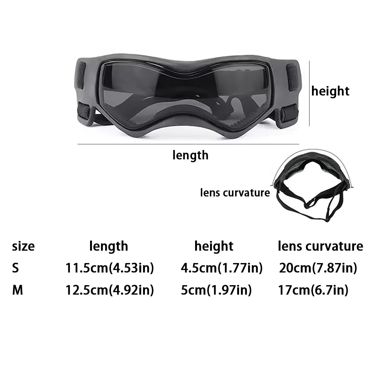 Beskyttende hundehjelm og beskyttelsesbriller sett for sykling, utendørs sikkerhetsutstyr - ABS støtsikker og vindtett PC-linse