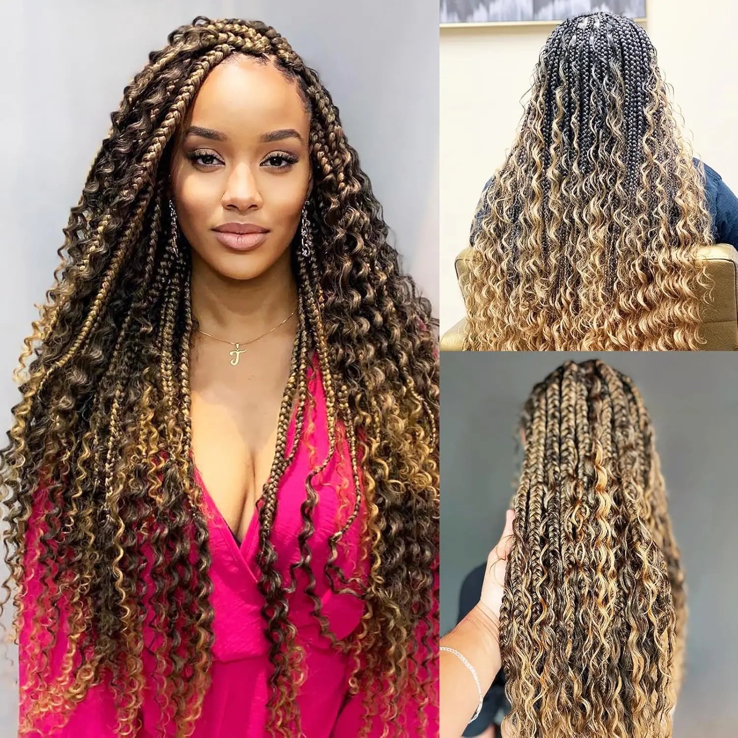 Ombre Honey Blonde Deep Wave Braiding Hair
