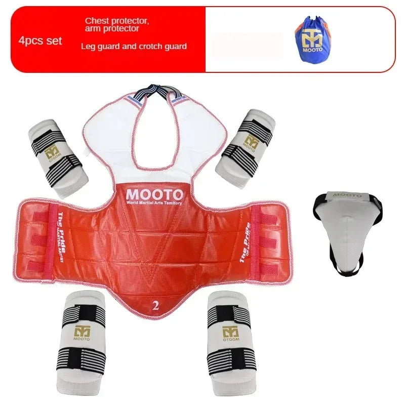 Équipement de protection pour enfants, boxe, taekwondo, équipement de combat réel, ensemble complet, épais, compétition, arts martiaux, combat, protection
