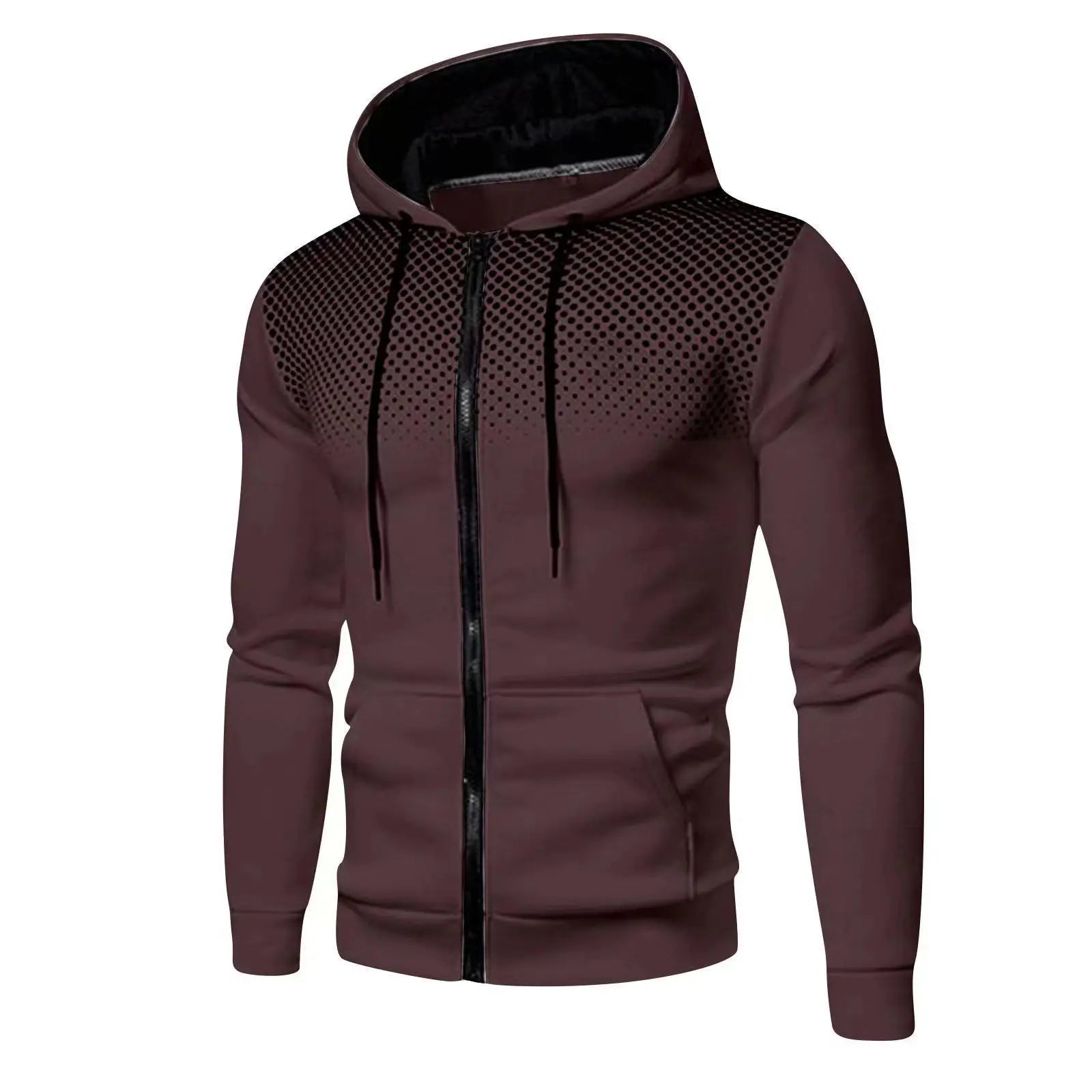 Conjunto de chándal de hombre casual con cremallera y gorro de forro polar de color liso para otoño e invierno estilo europeo y americano