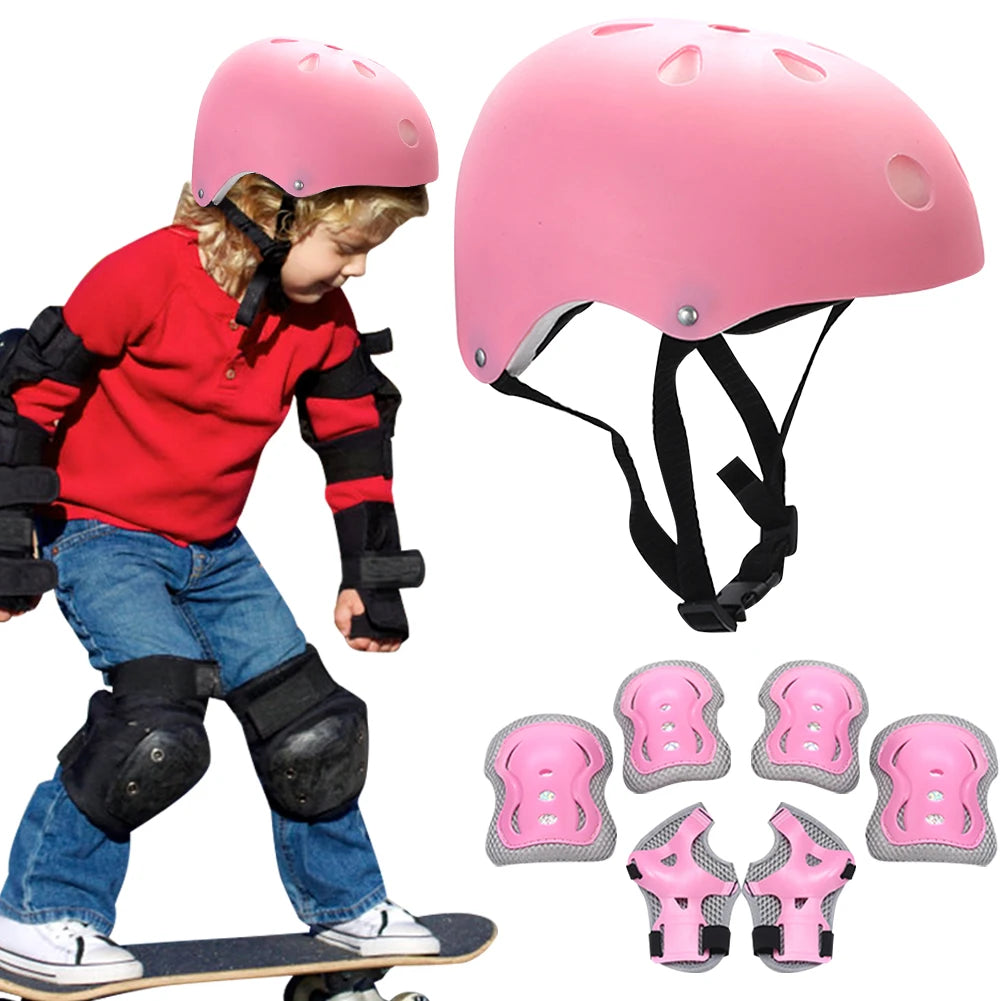 Kids Safety Helmet Knee Elbow Pad Set Toddler Helmet with Protective Gear Set for Bicycle Cycling Skateboard Scooter Skating