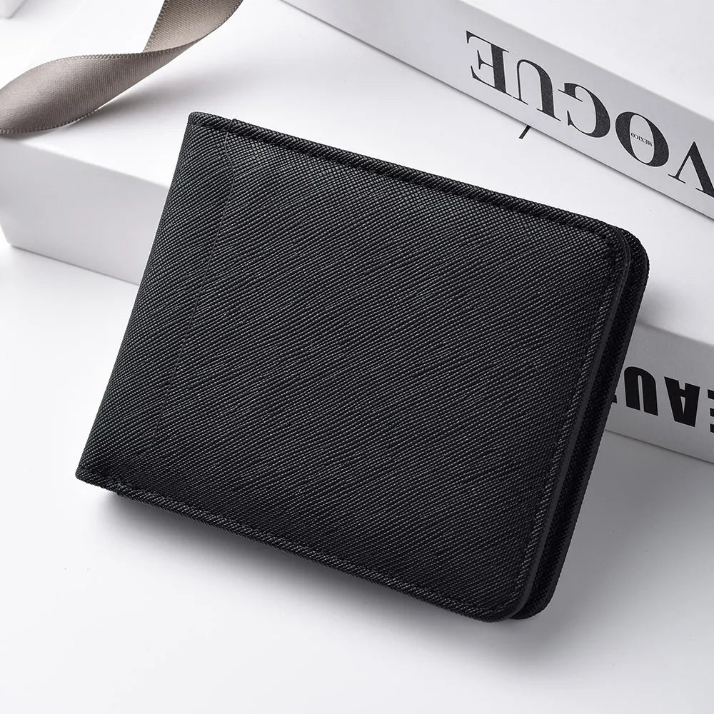 Cartera corta simple de color liso, tarjetero de negocios, cartera de hombre, tarjeta de identificación, tarjeta bancaria, cartera de hombre