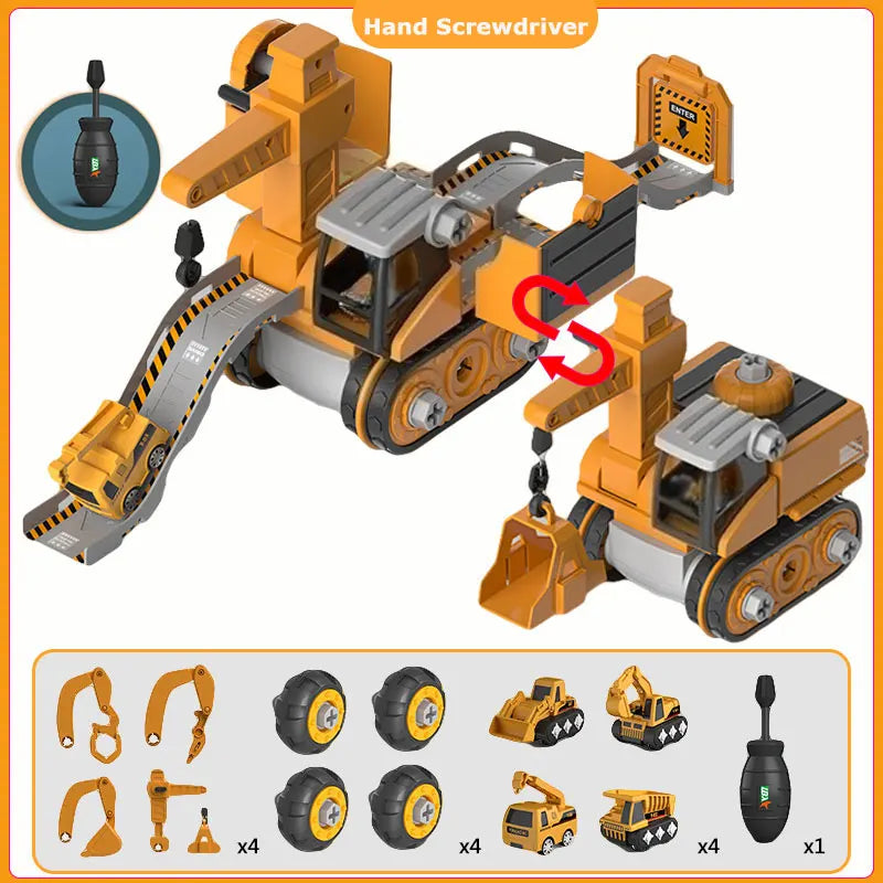 Jouets pour enfants, véhicule d'ingénierie, perceuse électrique, outils, ensembles éducatifs assemblés, outils pour garçons, cadeau de construction d'écrous