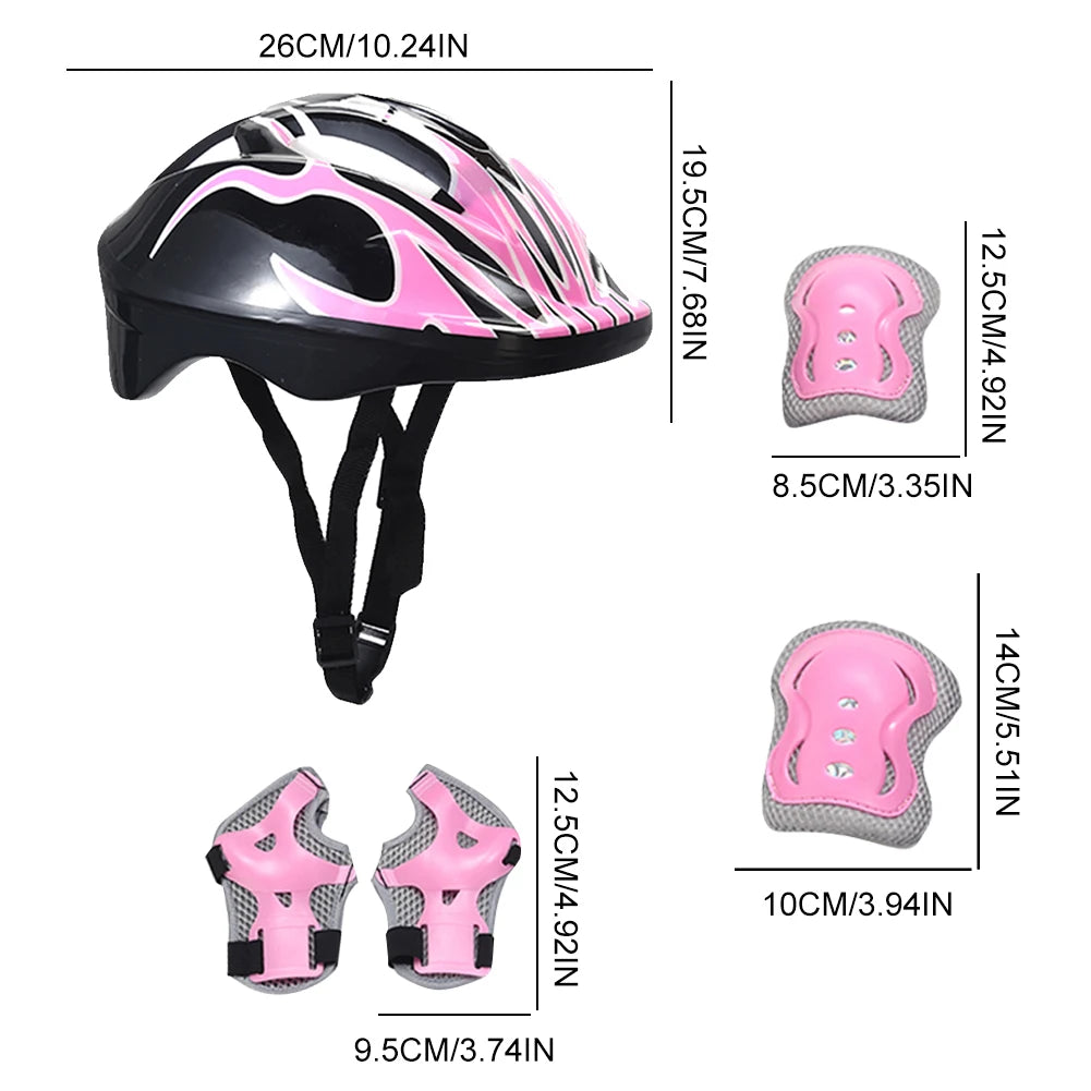 Kids Safety Helmet Knee Elbow Pad Set Toddler Helmet with Protective Gear Set for Bicycle Cycling Skateboard Scooter Skating