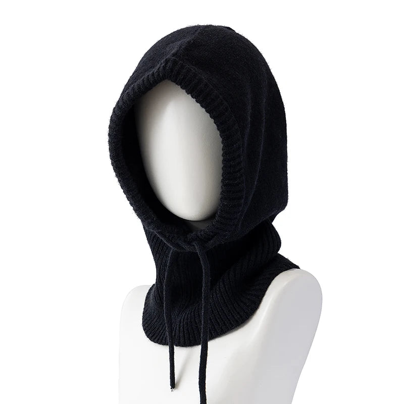 Cagoule d'hiver à capuche pour femme, coupe-vent, en tricot, idéal pour les voyages en plein air