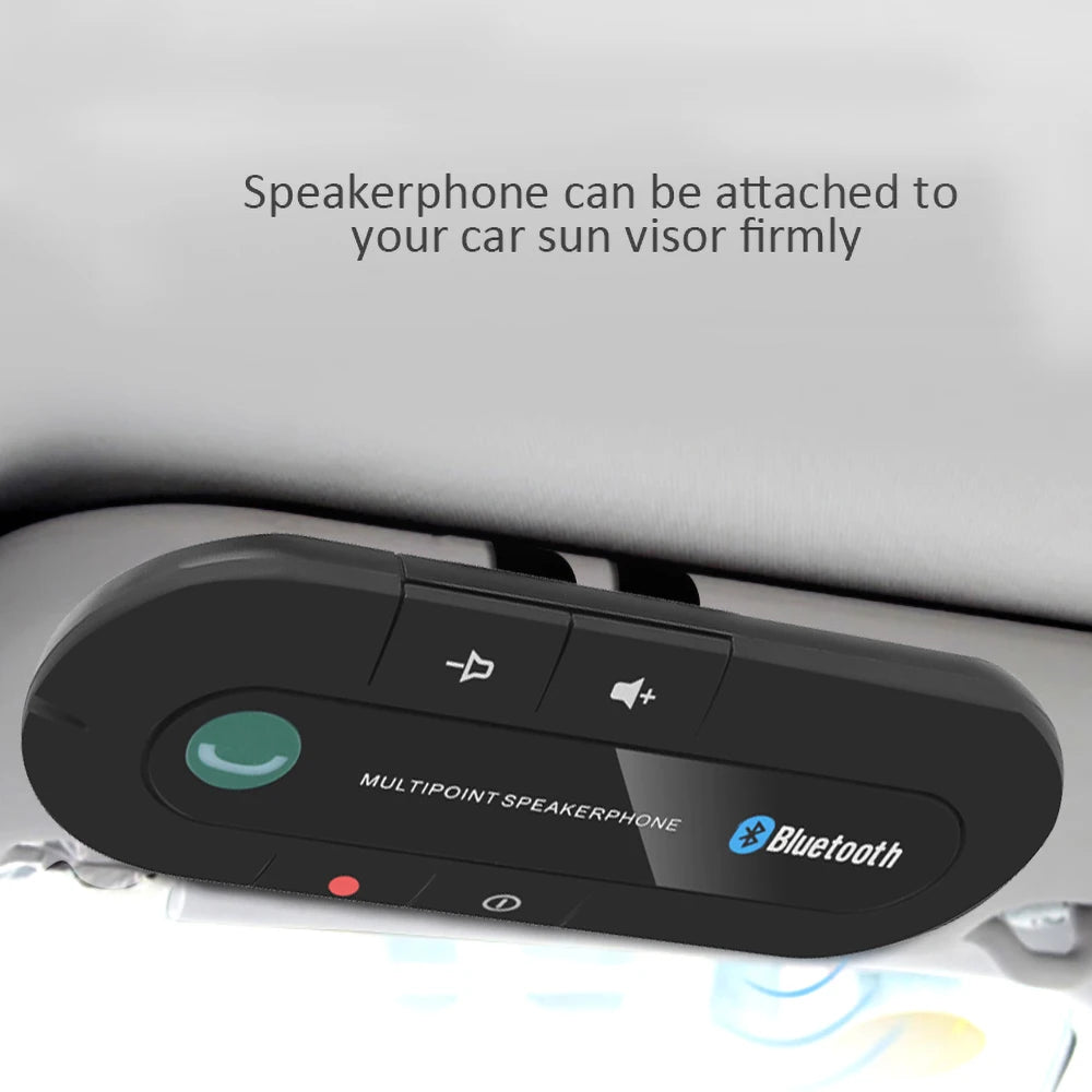 Altavoz Bluetooth manos libres para coche, kit manos libres, clip para parasol, receptor de audio inalámbrico, altavoz inalámbrico, reproductor de música MP3 estéreo inalámbrico