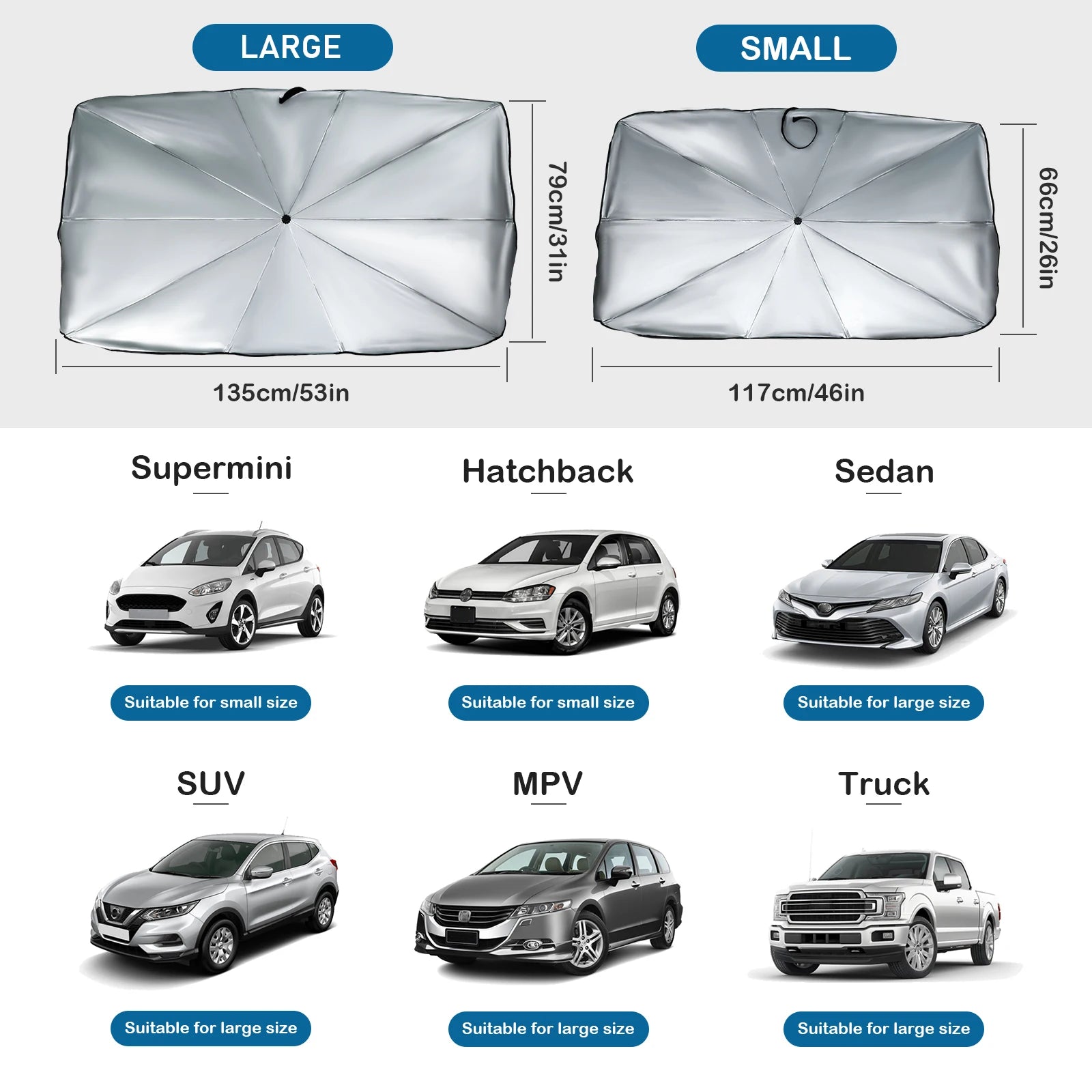 Paraguas parasol plegable para parabrisas de coche, cubierta UV, parasol reflectante, aislamiento térmico, visera de ventana delantera, protección interior