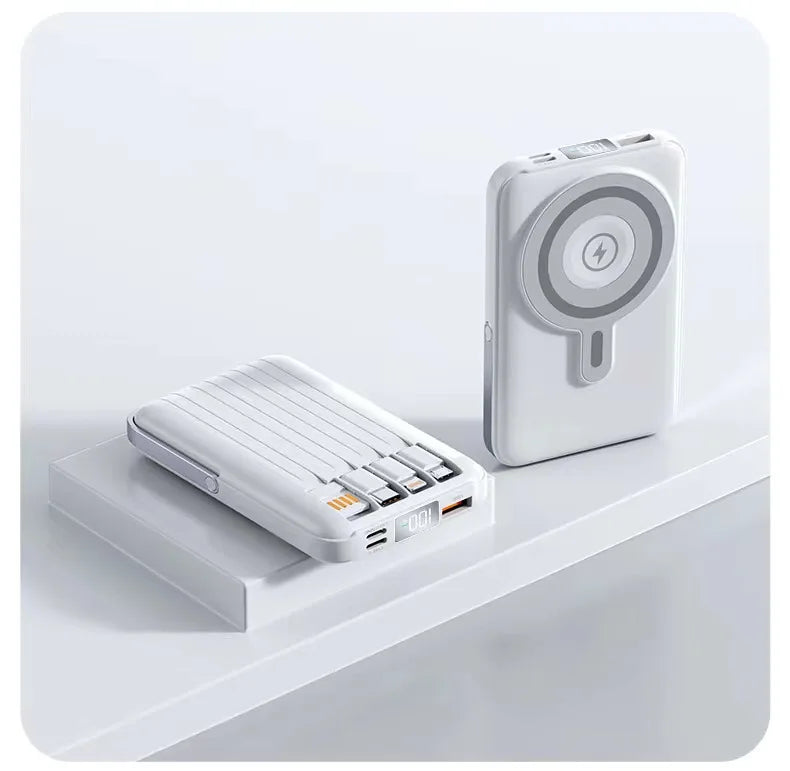 Trådløs magnetisk powerbank 22,5 W superrask lading 10000 mAh egnet for klokker, mobile powerbanker, lett og tynn