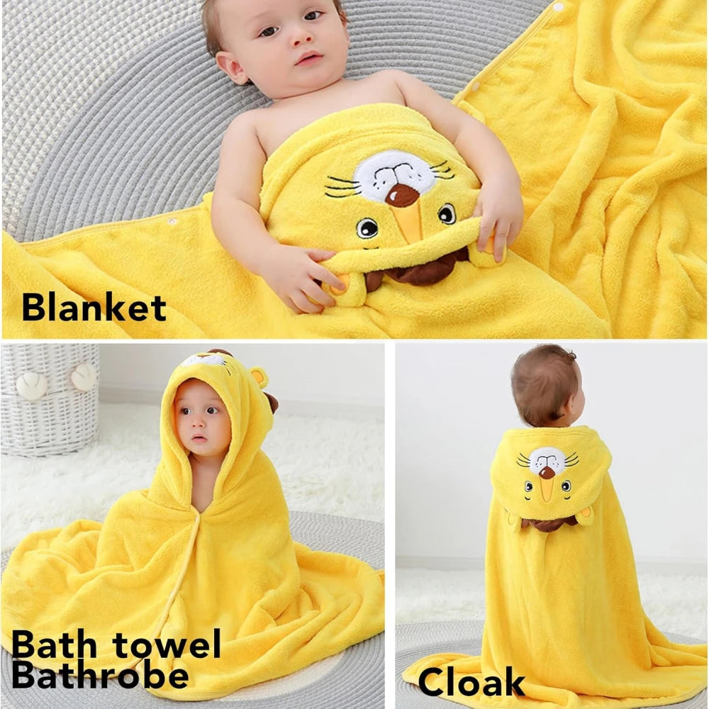 Toalla de baño con capucha para bebé, albornoz para niños pequeños ultrasuave y absorbente, albornoz de terciopelo coralino engrosado, regalos de ducha para recién nacidos