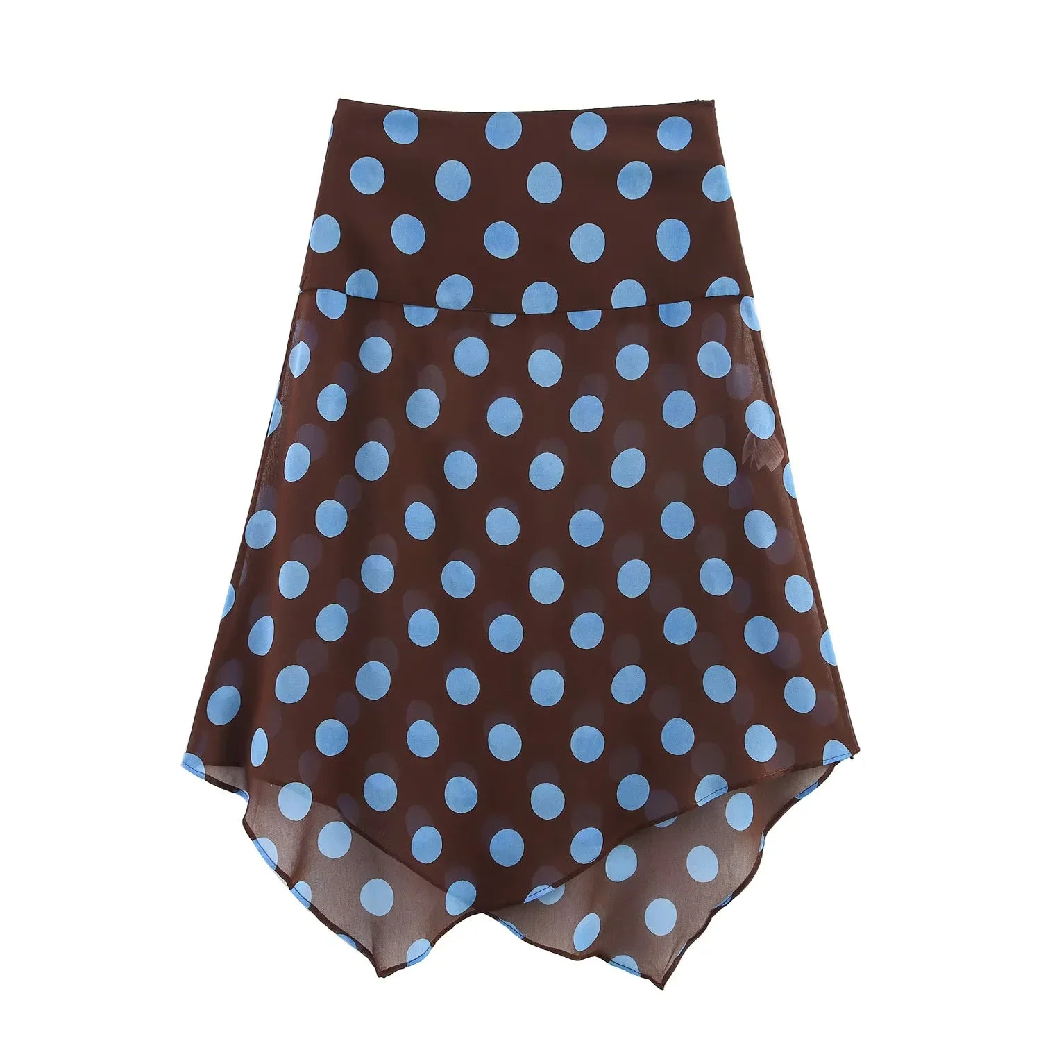 TRAF Faldas Midi Estampadas de Lunares Conjuntos de Dos Piezas para Mujer Trajes Chic de Top Halter con Pañuelo de Verano Conjuntos de 2 Piezas para Mujer de Playa