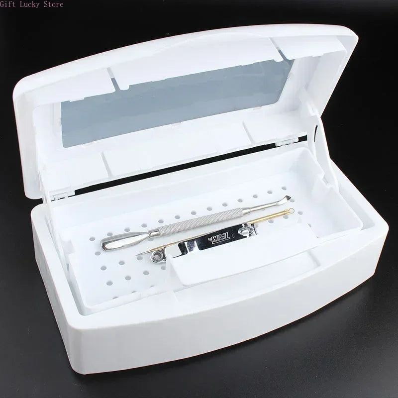 Nail Art Tools Sterilizer Tray, Disinfection Pedicure Manicure Tools Box, Salon Tools