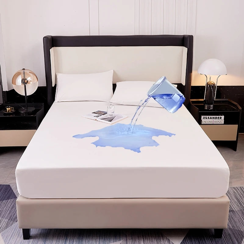 Protège-matelas imperméable Kuup Safe, doux, confortable, respirant, couleur unie, housse de couette ajustée, taies d'oreiller non incluses