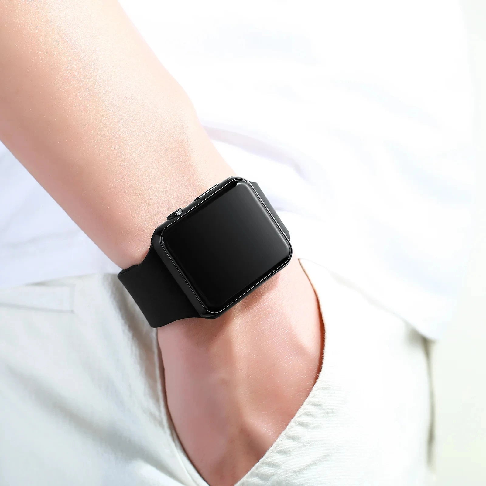 Reloj digital simple para hombres y mujeres, reloj electrónico LED deportivo de moda, correa de silicona negra, reloj casual para hombre, Reloj Hombre