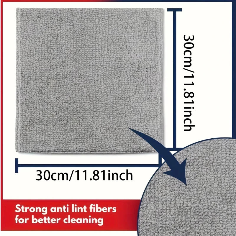 Kitchen towel, microfiber light gray cleaning cloth set, strong water absorption, soft and decontamination cloth