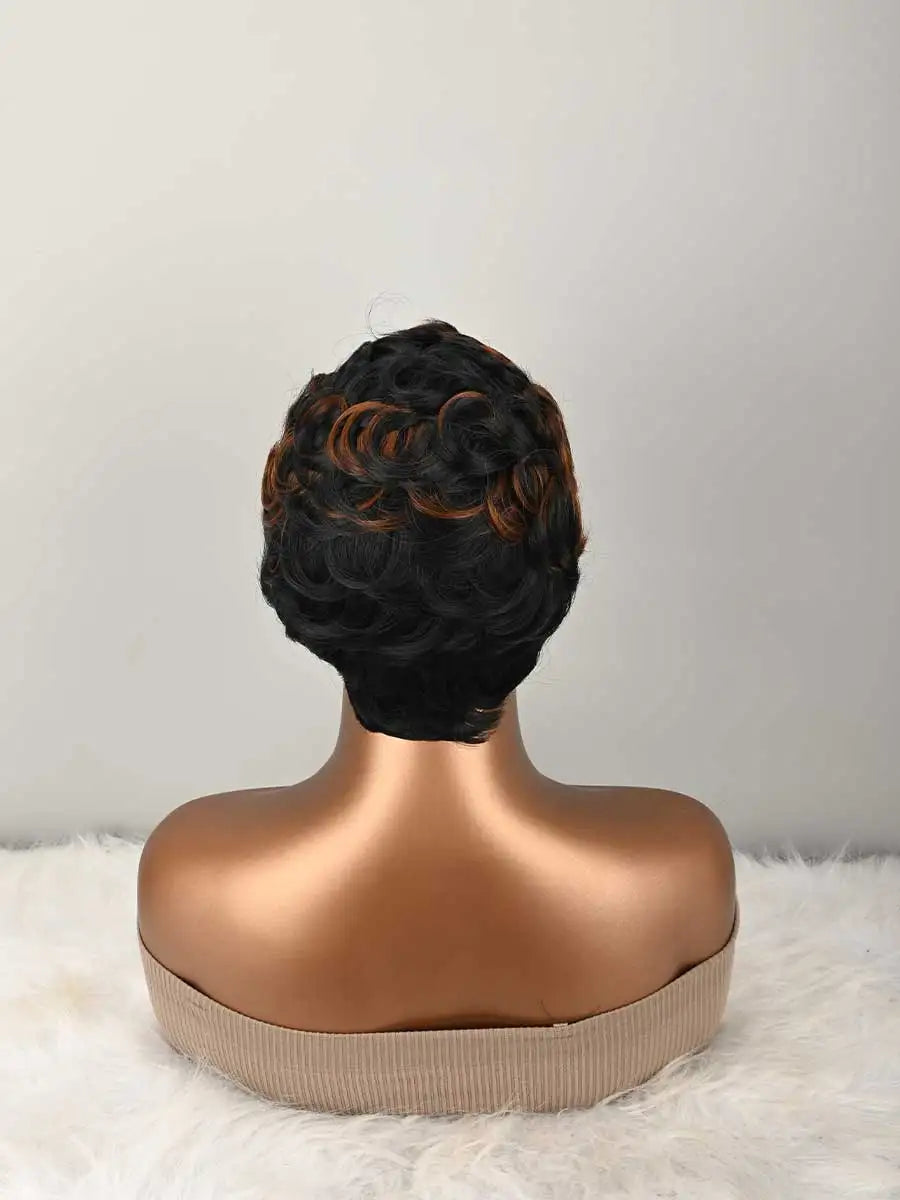 Short Pixie Wigs Short Curly Pixie Wigs Synthetic Wigs Natural Wavy Pixie Cut Wig Short Curly Layered Pixie Wig