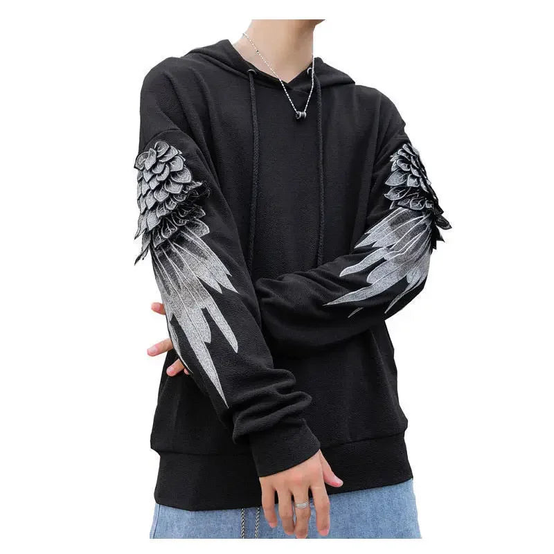 Sudadera con capucha bordada para hombre, ropa masculina, Hip Hop, sudadera blanca de lujo sin marca, ropa de calle para otoño, barata, Emo